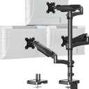 ErgoFocus Triple Monitor Mount Fits Max 32" Computer Screen, Holds up to 17.6lbs Each Arm, 3 Monitor Desk Mount, Triple Stand with Tilt Swivel Rotation, VESA Mount 75/100mm