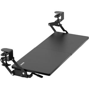 VIVO Large Clamp-on 27 (33 Including Clamps) x 11 inch Computer Keyboard and Mouse Tray with 12 Setting Swinging Height Adjustment, Platform Drawer for Typing, Black, MOUNT-KB08V