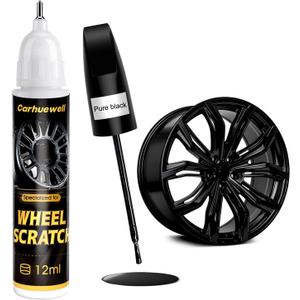 Black Rim Touch Up Paint Compatible with Kia, Wheel Scratch Repair Paint Pen Curb Rash Scuff Exact Match Scratch Repair Remover Car, 0.42 Fl Oz (EXP 02/04/26)
