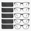 Reading Glasses Blue Light Blocking, Computer Glasses for Women Men, Fashion Square Eyeglasses 5 Pairs(1.75)