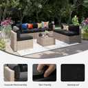 Aoxun 14pcs Patio Cushion Covers Replacement, Waterproof Outdoor Furniture Cushion Covers with Zipper and Non-Slip Bottom, Patio Sofa Couch 3 Sizes for Patio Sectional, Covers Only (Black)