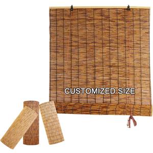 Bamboo Shades Outdoor,Roll Up Reed Shade,Bamboo Shades for Indoor Windows,Custom Bamboo Blinds,Patio Roman Roller Curtain Outdoor/Indoor Porch Privacy, Easy to Install