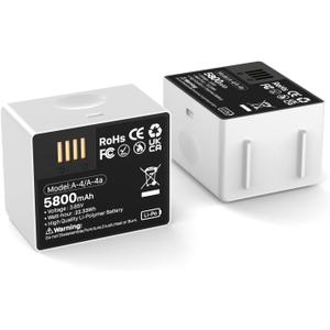 2pack 5800mAh for Arlo Pro 4 Battery, 2025 Upgrade Rechargeable High Capacity Lithium Battery for Arlo Pro 5S 2K, Pro 4, Pro 3, Ultra 2 Cameras