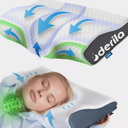 DERILA® Memory Foam Cervical Neck Pillow. Ergonomic Pillow for Sleeping, Snoring