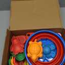 Collapsible Beach Toys for Toddler,Sandbox Toys for Kids 3 Packs Foldable Buckets with Sand Molds,Shovels&Mesh Bag for Beach Summer Outdoor Activities,Travel Sand Toys for Kids Boys Girls