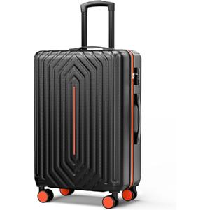 28 inch Luggage Hardside and Lightweight Suitcase with Spinner Wheels TSA Lock for Travel Business,Orange With Black