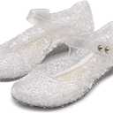 techcity Princess Girls Sandals Dress Up Dance Party Cosplay Jelly Shoes for Kids Toddler Mary Janes, Size 28