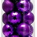 Small Size 28ct shatterproof Christmas Ball Ornaments in 4 Classic finishes for Christmas Tree Decoration (Purple, 1.57 Mini Size)