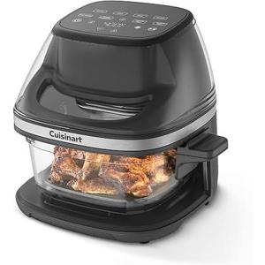Cuisinart Air Fryer, Glass Basket & ClearView Window, 5 Functions, 4 Qt | BASKET-STYLE AIR FRYER WITH CRISPER PLATE, 5 COOKING FUNCTIONS & 2 CUSTOM PRESETS, 4 QT AIR FRYER HEATS TO 450°F, AFC-4, Large