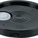 Restaurantware-LID ONLY: Clean Tek Professional 12.75 Inch Bucket Lid With Pour Spout, 1 Cover With Tear Tab And Gasket - Pail Sold Separately, Fit 3.5 And 5 Gallon Bucket, Black Plastic