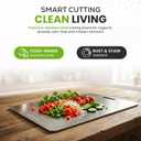 Stainless Steel Cutting Board Set of 2 Double-Sided Metal Chopping Boards for Kitchen, Meat, Vegetables & Fruits Durable, Easy to Clean, Non-Porous Food Prep Boards