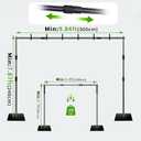 Green Screen Backdrop Kit, 8x10ft Metal Base Photo Studio Support System, Adjustable Backdrop Frame for Photography, Streaming, Weddings, Projector Screen, Tool-Free Setup & Portable Carry Bag, Plate 10*8.5FT