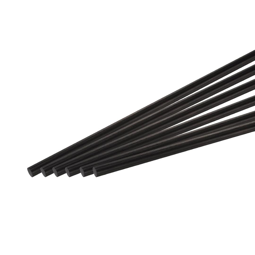 MECCANIXITY Carbon Fiber Rod, 6mm x 400mm Carbon Rod Bar for RC Plane DIY Craft Kite Wing Tube Quadcopter Arm Repair Pack of 10