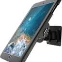 On Wall Mount Bracket for iPad 9.7" (6th, 5th Gen, Air 1 & 2, Pro), Anti-Theft Lock, Rotate Design, Multi-Angle, Metal (Black)