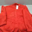 Womens Fleece Jacket Fuzzy Long Sleeve Short Winter Coats Button Down Sherpa Jacket Outerwear with Pockets Size 2 XL, Red 