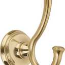 TUNNY Towel Hook Bathroom-2 Pack Champagne Gold Brushed Double Robe/Towel Hook Wall Mounted Hook for Bathroom Bedroom Kitchen