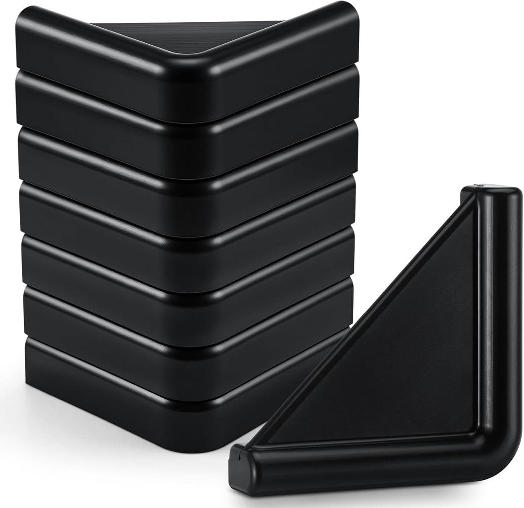 BBTO 8 Pcs RV Slide Out Corner Guards, Heavy Duty Rubber Corner Protectors for RV Slide-Outs, Safe, Durable and Easy Tool-Free Installation, Black