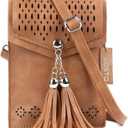 seOSTO Womens Small Crossbody Bag For Woman, Tassel Wallet PurseGifts For Teenage Girls (Brown)