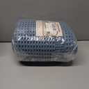 AMOAMI Waffle Bath-Mat, Absorbent Bath Mats for Bathroom Non Slip, Machine Washable Bathroom Rugs with Tassels Ultra Soft Boho Bath Rugs for Floor 2'x6'(24"x72") Blue