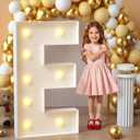 imprsv Marquee Light Up Letters, 3FT Mosaic Letters with Light for Baby Shower Graduation Party Decor, Large E for Engagement Wedding Party Decorations (Need to Assemble)