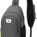 SKYSPER Sling Bag Anti Theft Crossbody Bag RFID Lightweight Travel Shoulder Chest Bag for Hiking Walking (Grey)