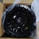 Rough Country 82 Series One-Piece Aluminum Wheel - 17x9, 5x4.5" Bolt Pattern, 12mm Offset, Gloss Black with Rugged 8-Spoke Design