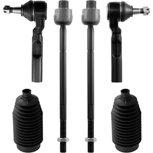 BDFHYK 6pcs Front Inner & Outer Tie Rod Ends Kit w/Tie Rod Boots Compatible with 1999-2006 Chevrolet Chevy Silverado 1500,Compatible with GMC Sierra 1500 Replacement for ES3492 EV370