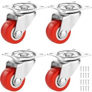 Castrek 1 Inch Heavy Duty Casters Set of 4, Scratch Resistant & 360 Degree Rotatable Swivel Casters 400 lbs Load Capacity - Ideal for Furniture on Any Floor (4 x Swivel)