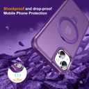 Hocase for iPhone 15 Case 6.1", with Magnetic Ring Stand [Compatible with MagSafe] [Military Grade Protection] Slim Shockproof Translucent Protective Phone Case - Purple