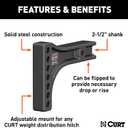 CURT 17131 Replacement Weight Distribution Hitch Shank, 2-1/2-Inch Receiver, 2-Inch Drop, 6-Inch Rise