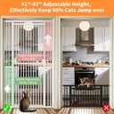 51"-87" Extra Tall Pet Gate for Cats, 29.5"-40.5" Wide Pressure Mounted No-Drilling Safety Dog Gate, Metal Walk-Thru Barrier for Doorways, Stairs, Kitchens, Black