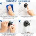 2 x 2 Pcs Matte Black Suction Cup Hooks for Shower, Bathroom, can be Installed on Smooth Glass Doors, Mirrors, Tiles loofahs, Towels, Coats, Bathrobes Hook Holders, can be Hung up to 15 lbs