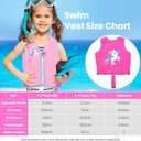 Kids Swim Vest Neoprene Swimming Aid with Adjustable Safety Strap for Age 1-3 and 3-6 (220-Pink)