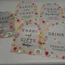 Thyle 6 Pcs Wildflowers Baby in Bloom Acrylic Baby Shower Table Decorations Sign Thank You Sign Centerpieces with Stand 8 x 10" Wedding Birthday Party Decorations for Guests Gifts