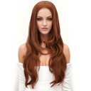 PARTY ZONE Red Long Hair Resistant Scarlet Witch Wanda Maximoff Cosplay Wigs For Women Heat Resistant Fiber Middle Part Wig Curly Wavy Wigs Natural Looking Synthetic Heat Resistant Fiber Wig Party