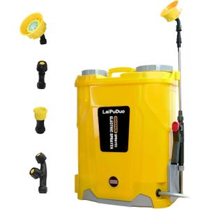 Battery Powered Backpack Sprayer 5.2 Gallon, Compatible with Dewalt 20V, 100 PSI Electric Garden Sprayer with 20V 1.8Ah Battery & 4 Nozzles, for Weeding, Spraying & Cleaning(No Battery)