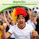 2026 Soccer Fan Gear Set, Germany Flag Clown Wig, Temporary Tattoos & Loud Horn, Cheer Accessories for International Football Matches, Stadium Parties & Global Tournament Celebrations 5
