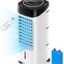 Paris Rhne Evaporative Air Cooler, 3-in-1 Portable Air Conditioners, Air Conditioner Portable for Room, Windowless AC Fan with Remote,120 Oscillation, 3 Wind Speeds, Swamp Cooler for Bedroom Office
