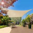 20' x 20' Rectangle Sun Shade Sails Canopy UV Block for Patio Deck Pergola Yard Lawn Outdoor Activities (Sand)