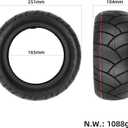 11" 100/55-6.5 Rubber Heavy Duty Explosion-proof Tubeless Tire Replacement for 90/65-6.5 Tyre Electric Scooter ATV, UTV, Mobility Scooter, POV Wheel Parts (1)