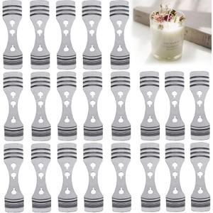 25Pcs Metal Candle Wick Holder, Silver Stainless Steel Candle Wick Centering Devices for Candle Making
