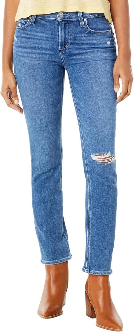 PAIGE Women's Amber Mid Rise Striaght Leg in Road Rules (31)