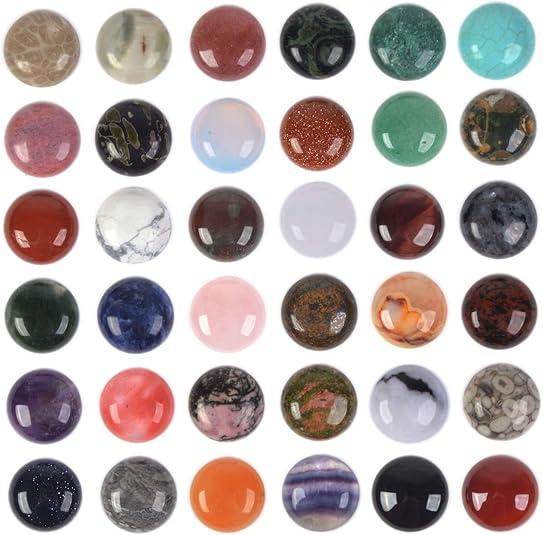 Wholesale Lot Multi-color Gemstone Round Oval Cab Cabochon For Jewelry Making, 18 Pieces