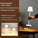 Yogaret White Cordless Table Lamp Set of 2 for Patio Restaurant Home Dinner Kitchen