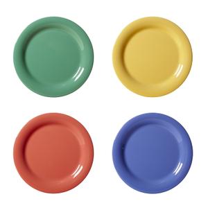 G.E.T. 7.5" Heavy-Duty Wide Rim Melamine Salad Plate (Set of 4)