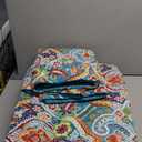 BEDISELY Quilts Queen Size, Soft Cotton Queen Quilt Bedding Set, Damask Bedspread Queen Size-Lightweight Reversible Bedspread Coverlet Suitable for All Season (90 X 98 Inch, Teal) (Boho)