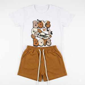 Togrielan 9-14 Years Boys Summer Casual 2-Piece Outfit Short Sleeve T-Shirt + Shorts Set Size 7-8