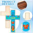 Blueweenly 12 Pcs Unfinished Wooden Craft Crosses for Christian Blank Wooden Crosses 9.06 x 5.91 Inch DIY Religious Craft Hanging Ornaments Party Decor Church Bible