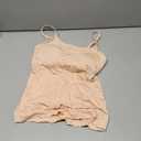Women Camisole with Built-in Bra Cup Strap Supportive Padded Tank Top Layering Cami Undershirt for Yoga (Small, Beige)