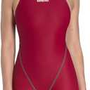 Arena Womens Racing Suit Powerskin St Next Open Back Competition Swimsuit Athletic Tech Suit (24, Deep Red)